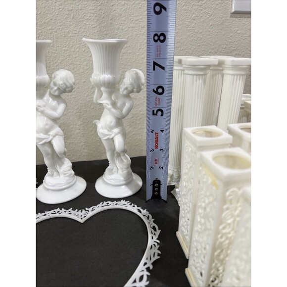 Wedding Cake Decor Mix Lot Roman Columns Topper Decorating White Grecian Pillars - Picture 4 of 16